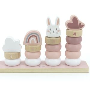 Label Label 18 pc Wood Little Stacking Rings - Girl - 18M+